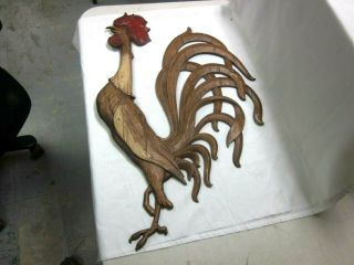 Vtg Mid - Century 3d Large 27” Sexton Rooster Cock Country Farmplaque Wall Hanging