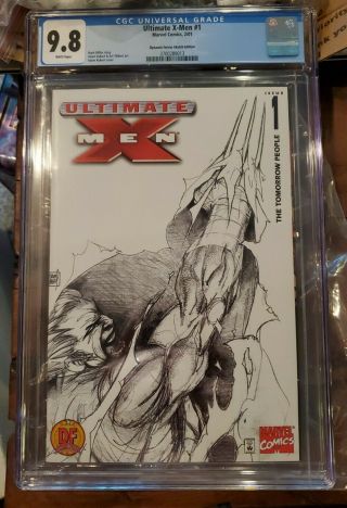 Ultimate X - Men 1 Cgc 9.  8 Dynamic Forces Sketch Variant Millar Kubert Wolverine