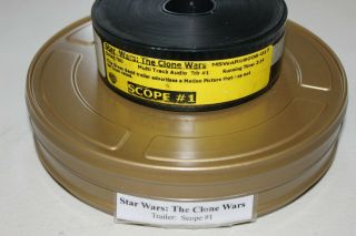 Star Wars The Clone Wars 35mm Film Trailer Scope Can