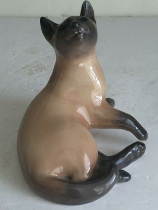 Vintage Royal Copenhagen Porcelain Siamese Cat Figurine 2862 5.  25 " 1st Quality