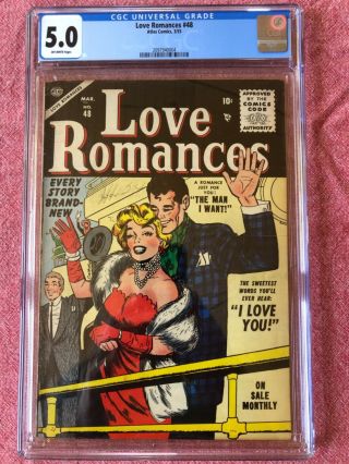 Love Romances 48 Cgc 5.  0 Ow Pages.  Marilyn Monroe Cover By Colleta Scarce