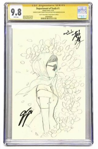 Department Of Truth 1 9.  8 Sketch Variant Cgc Ss 2x Tynion/momoko Pre - Order