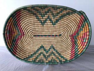 Vintage Native American Indian Coiled Basket Tray