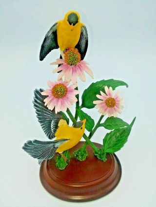 Danbury " Summer Song " Figurine By Bob Guge Yellow Finch Birds Flowers Daisy