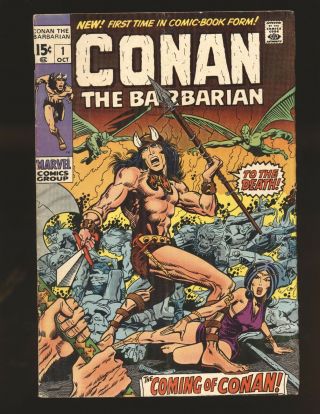 Conan The Barbarian 1 - 1st King Kull Cameo Vg,  Cond.  Subscription Crease