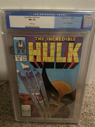 The Incredible Hulk 340 Cgc 9.  4 Todd Mcfarlane Key Iconic Cover (1988,  Marvel)