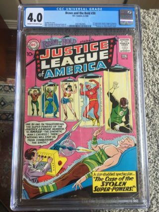 Rare 1960 Silver Age Brave And The Bold 30 Cgc 4.  0 Universal Key 3rd App.  Jla