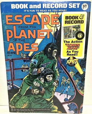 Vintage 1974 Escape From The Planet Of The Apes Book & Record Set Power 45 Rpm