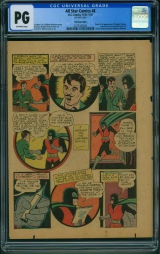 All Star Comics 8 Cgc Pg 4th Page Only