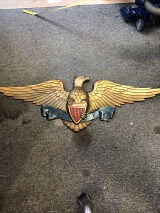 Vintage Sexton 41” Cast Metal American Eagle Plaque Wall Hanging Usa