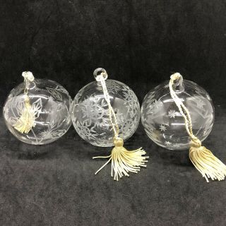 Marquis Waterford Crystal Christmas Ball Ornaments Holiday Winterfest Set Of 3