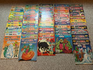 The Real Ghostbusters Rare Vintage Uk Marvel Comic Books - 69 Comics