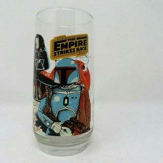 1980 Star Wars Empire Strikes Back Burger King Glass - Darth Vader Boba Fett Vtg