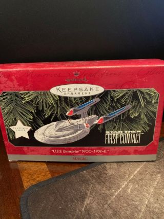 Hallmark Keepsake Ornament Uss Enterprise Ncc - 1701 - E Star Trek First Contact Nib