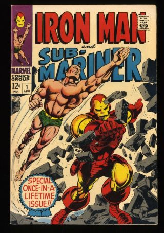 Iron Man And Sub - Mariner 1 Vf 8.  0