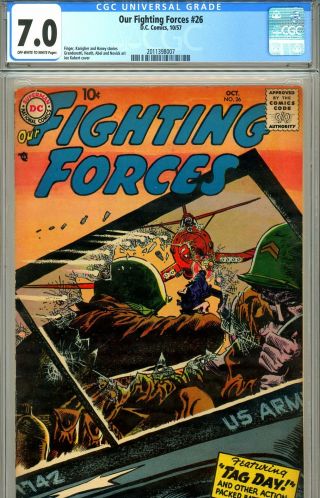 Our Fighting Forces 26 Cgc Graded 7.  0 - Kubert Cover - 2nd Highest Graded (1957)
