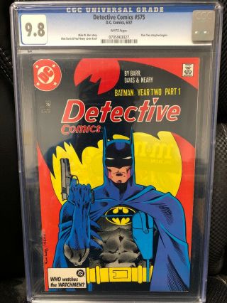 Batman Year 2 Detective Comics 575 Cgc 9.  8 White Pages Dc Barr Davis Neary 87