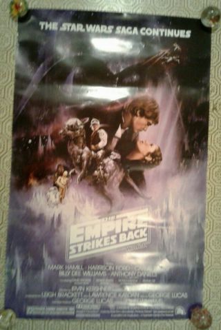 Star Wars Empire Strikes Back 1980 Movie Poster 1 Sheet Size Heavy Paper Rolled