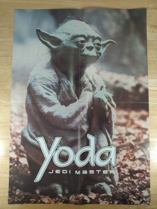 Vintage Weekly Reader Star Wars Yoda Poster 20.  5 " X 14.  5 "