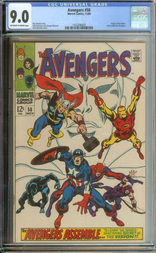 Avengers 58 Cgc 9.  0 Ow/wh Pages