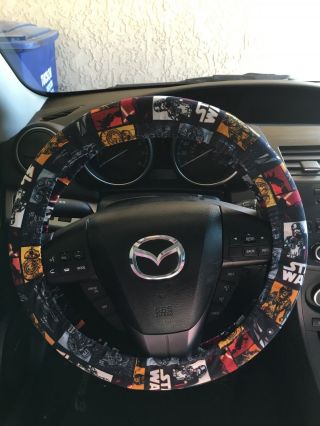 Star Wars Steering Wheel Cover With Poe,  Rey,  Finn,  Bb - 8,  Kylo Ren And Phasma
