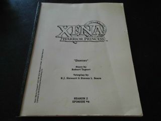 X1 Xena Warrior Princess Script Destiny Season 2 Episode 6,  Photo Texasnerdgames