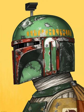 Boba Fett By Mike Mitchell Star Wars Reprint Giclee Poster Mondo Style 8x10