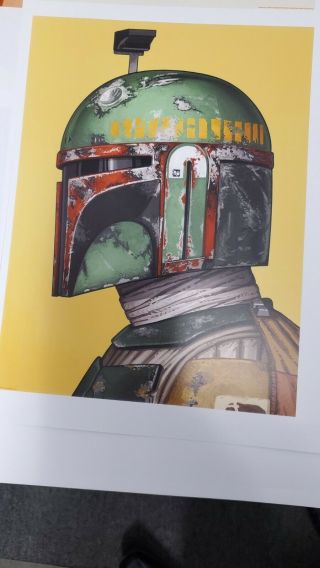 Boba Fett by Mike Mitchell Star Wars Reprint Giclee Poster Mondo Style 8x10 2
