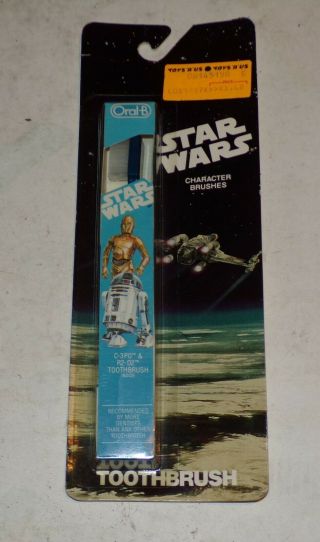 Vintage Star Wars Return Of The Jedi C - 3po And R2 - D2 Toothbrush Carded Version
