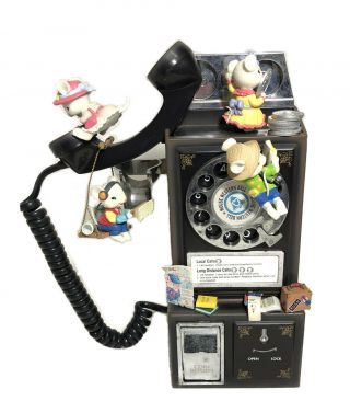 1992 Enesco Small World Of Music Party Line Deluxe Action Musical Pay Phone Mice