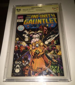 Infinity Gauntlet 1 Signed George Perez & Jim Starlin - Avengers - 9.  6 Ss