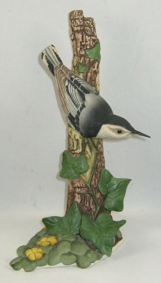 Boehm Porcelain Bird Sculpture " Nuthatch With Ivy & Moneywort " 469