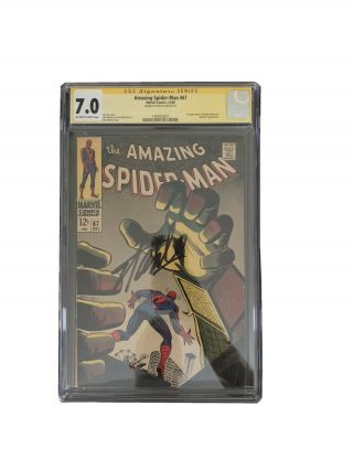 Spiderman 67 Cgc 7.  0 Signed By Stan Lee
