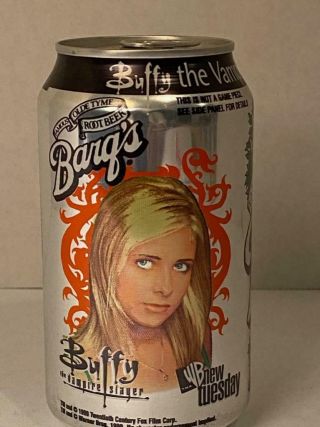 12oz Buffy The Vampire Slayer Barqs Root Beer Soda Pop Can 1999 Wb