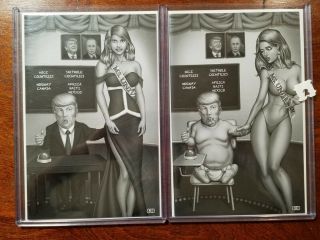 Notti & Nyce President Trump Parody Variant Covers Bad Girl Comics Black /white