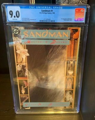 Sandman 1 Cgc 9.  0 (1989) Neil Gaiman First Morpheus Appearance