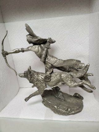 Survival On The Plains The Hunter By Jim Ponter Pewter Franklin 0740/4500