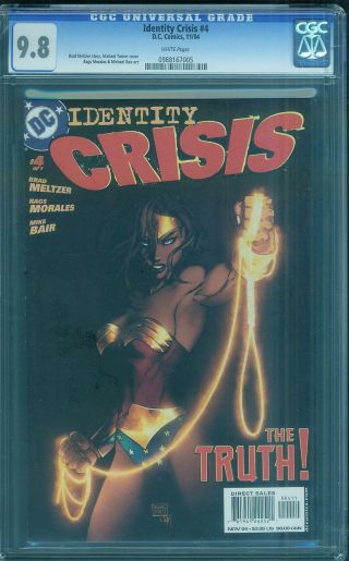 Identity Crisis 4 Cgc 9.  8 Michael Turner Wonder Woman Movie Perfect 1 Gal Gadot