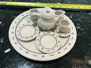 Longaberger Miniature Pottery Tea Set Collector 