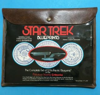Star Trek Blueprints In Case Set Of 12 Starship Enterprise 1973