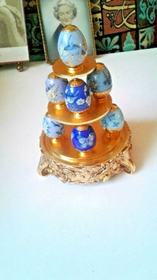Sapphire Garden House Of Faberge Ltd Edition 7 Eggs No Dome
