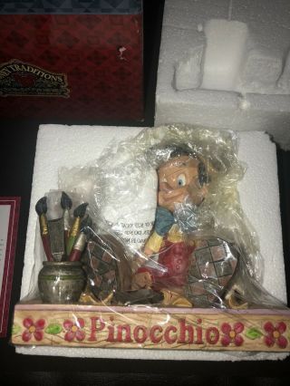 Disney Traditions Jim Shore Pinocchio Carved from the Heart Figurine Statue 2