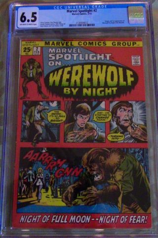 Marvel Spotlight 2 Cgc 6.  5 Off White Pages - 1st Werewolf By Night