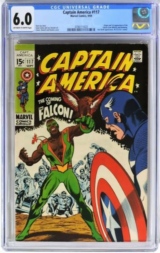 E088.  Captain America 117 Marvel Cgc 6.  0 Fn (1969) Origin & 1st App.  Of Falcon