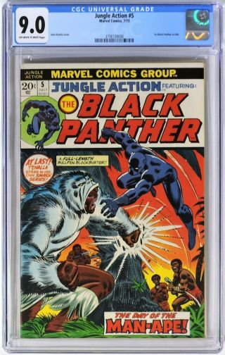 E169.  Jungle Action 5 Marvel Cgc 9.  0 Vf/nm (1973) 1st Black Panther In Title