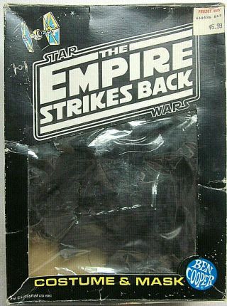 1980 Ben Cooper Star Wars Empire Strikes Back Lord Darth Vader Costume Mask Wbox