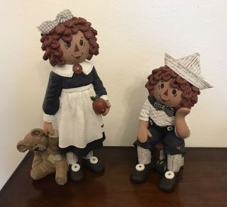 Raggedy Ann & Andy Figurines 1996 Sarah’s Attic Limited Edition Usa 8.  5 - 10.  5”