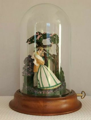 Franklin Gone With The Wind Domed Glass Music Box Romance Of Tara