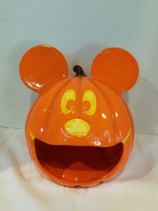 Disney Mickey Mouse Ceramic Halloween Pumpkin Candy Dish