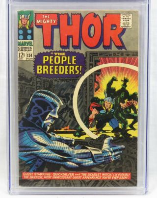 Marvel Comics Thor 134 CGC 7.  0 W/P 1st High Evolutionary Man - Beast Fafnir 1966 2